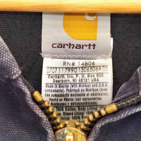 カーハート Carhartt 90s 革タグ USA製 企業ロゴ DUCK ACTIVE JACKET ダック地 裏地キルティング アクティブジャケット メンズ import:XL